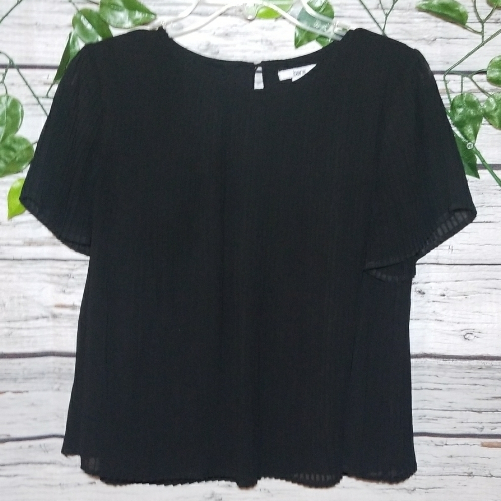 Bar lll scoop neck mini pleat Accordion top sz Med